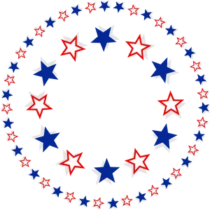 Patriotic Star Circle Border PNG Image