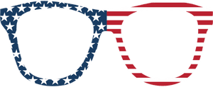 Patriotic Sunglasses American Flag Design PNG image with transparent background