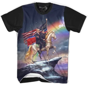 Patriotic Unicorn Tshirt Design PNG Image