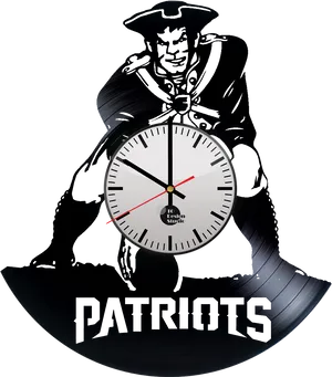 Patriotic Vinyl Record Clock PNG Image