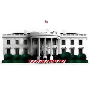 Patriotic White House With Eagles Png Smv34 PNG Image