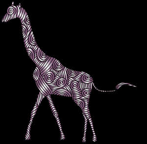 Patterned Giraffe Silhouette PNG image with transparent background