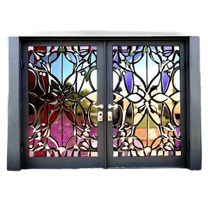 Patterned Glass Door PNG 06122024 PNG with transparent background