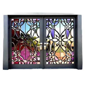 Patterned Glass Door Png 06122024 PNG Image
