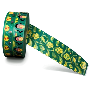 Patterned Green Tape Png Fgg PNG Image