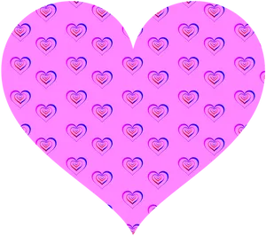 Patterned Pink Heart Background PNG Image