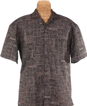 Patterned Polo Shirt Display PNG Image