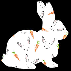 Patterned Rabbit Silhouette PNG image with transparent background