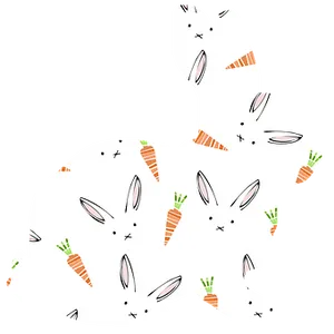 Patterned Rabbit Silhouette PNG Image