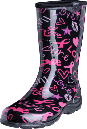 Hope Boot Fnl - Breast Cancer Rain Boots, HD Png Download PNG image with transparent background