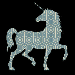 Patterned Unicorn Silhouette PNG image with transparent background