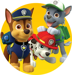 Paw Patrol Chase Friends Portrait PNG Image