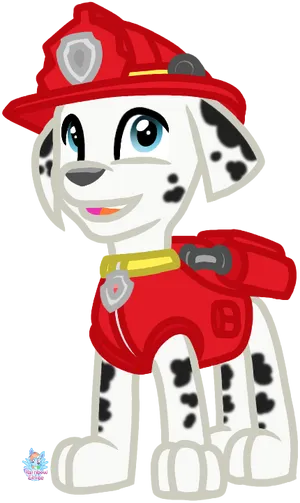 Paw Patrol Marshall Firefighter Pup PNG Image