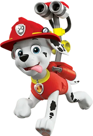 Paw Patrol Marshall Firefighter Pup PNG Image