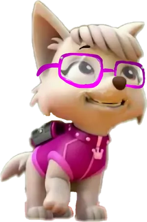 Paw Patrol Pink Glasses Pup PNG Image