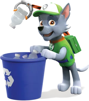 Paw Patrol Rocky Recycling Duty PNG Image