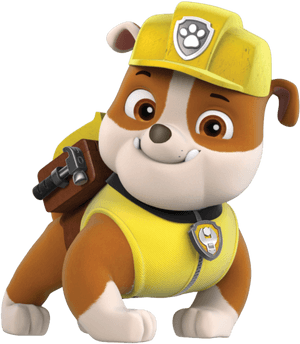 Toy,stuffed Toy,cartoon,animated Cartoon,action Figure,cap,fictional - Paw Patrol Rubble Png, Transparent Png PNG