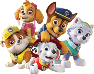 Paw Patrol All Character Png Kids - Chase Marshall Paw Patrol, Transparent Png PNG