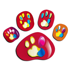 Paw Print with Hearts PNG ivx PNG image with transparent background