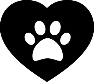 Pawprint Heart Icon PNG Image