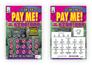 Pay Me Lottery Tickets Scratch Offs PNG image with transparent background