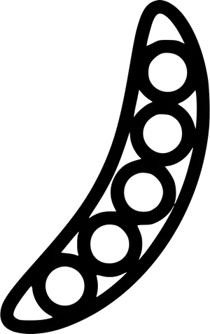 Pea Pod Line Art PNG Image