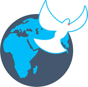 Peace Dove Over Blue Globe PNG image with transparent background