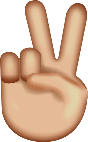 Peace Sign Hand Emoji PNG Image