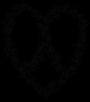 Peace Symbol Floral Design PNG image with transparent background