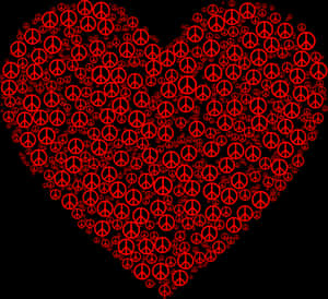 Peace Symbol Heart Composition PNG image with transparent background
