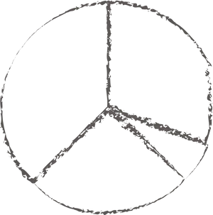 Peace Symbol Outline Blue Background PNG Image