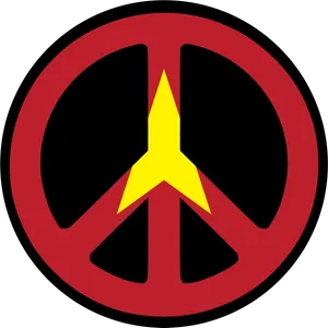 Peace Symbol Redand Yellow PNG Image