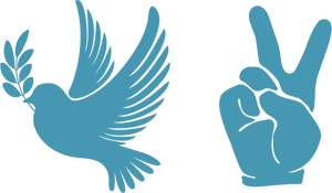 Peace Symbols Doveand Victory Hand PNG Image