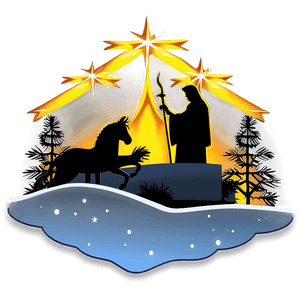 Peaceful Christmas Eve Nativity Scene PNG kpa PNG with transparent background