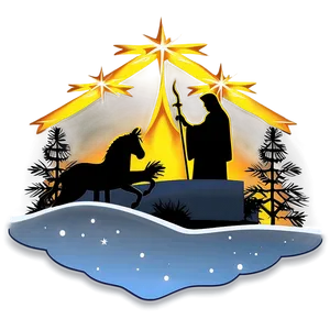 Peaceful Christmas Eve Nativity Scene Png Kpa PNG Image