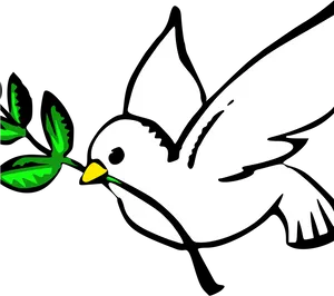 Peaceful Dovewith Olive Branch PNG Image