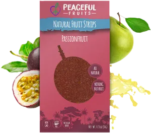 Peaceful Fruits Passionfruit Strips Packaging PNG Image