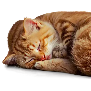 Peaceful Kitten Nap Png Puf PNG Image