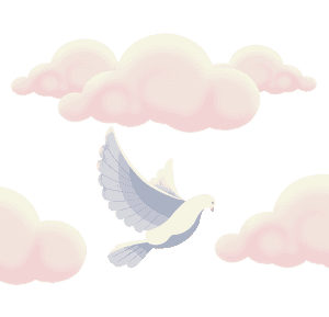 Peaceful Pigeon Among Clouds PNG image with transparent background