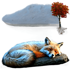 Peaceful Sleeping Fox PNG 05232024 PNG image with transparent background
