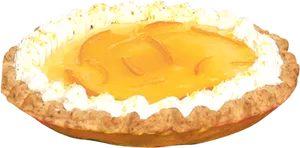 Peach Pie With Whipped Cream Top PNG Image