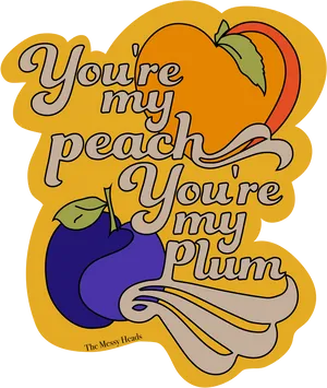 Peachand Plum Affection Artwork PNG Image