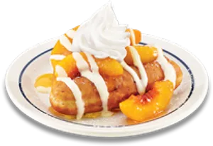 Peachesand Cream French Toast Dessert PNG Image