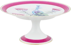 Peacock Design Cake Stand PNG Image