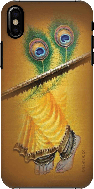 Peacock Feather Flute Art Phone Case PNG image with transparent background