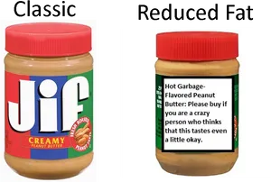 Peanut Butter Comparison Classicvs Reduced Fat PNG Image