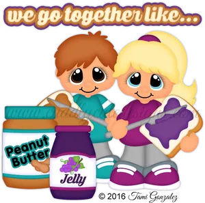 Peanut Butter Jelly Kids Illustration PNG Image