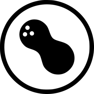 Peanut Icon Simple Blackand White PNG Image