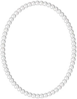 Pearl Embellished Oval Frame PNG Image