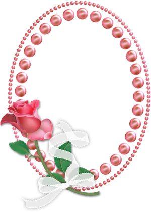 Pearl Necklaceand Rose Graphic PNG Image